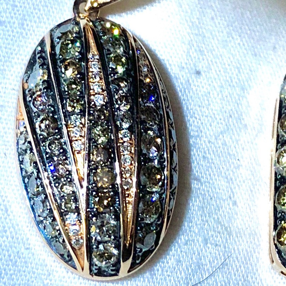 Champagne & Multi-color Argyle Mined Pendant 18”
